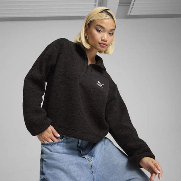 Sudadera CLASSICS Winterized Mujer, PUMA Black, large-MEX