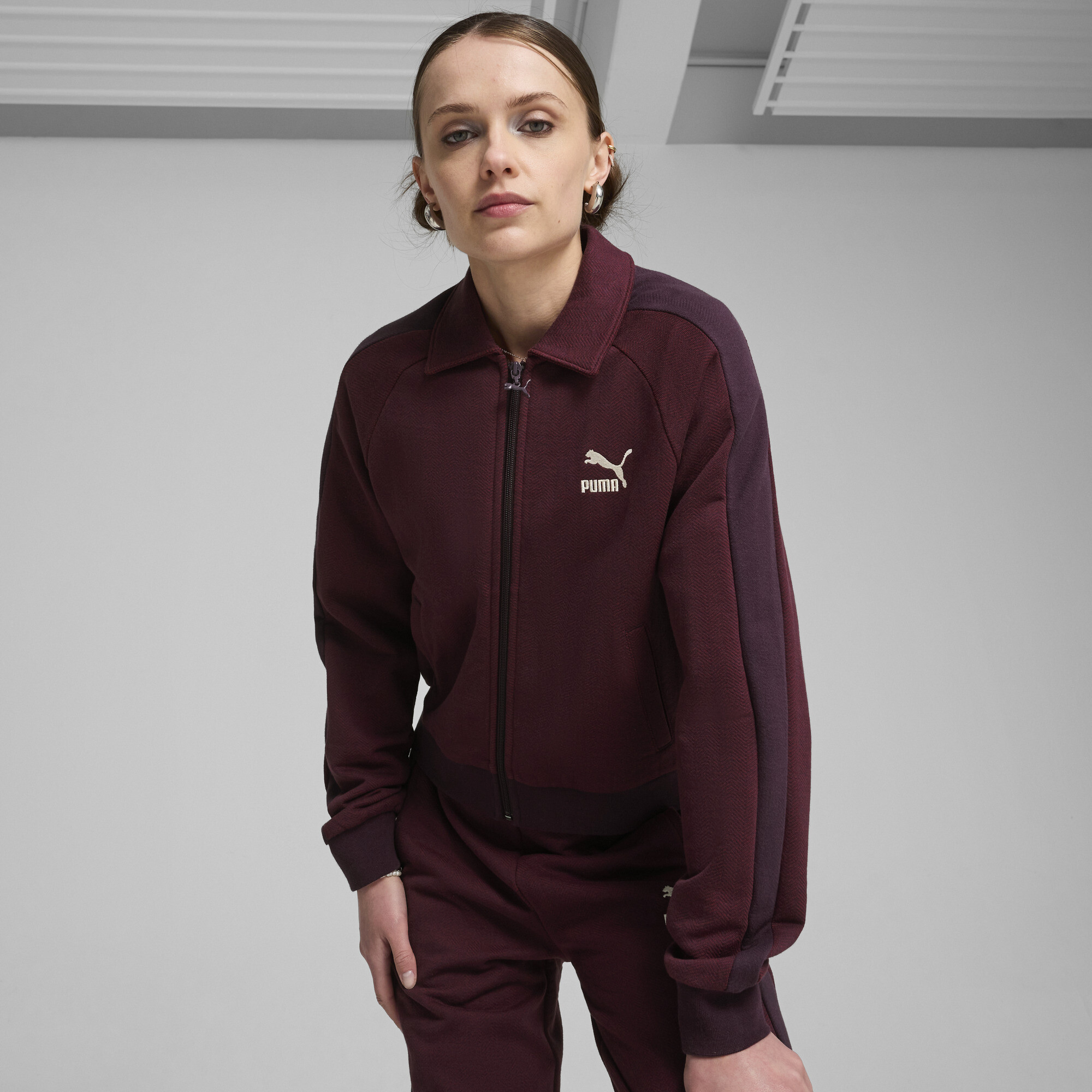 Puma T7 Trainingsjacke Damen | Mit Plain | Midnight Plum | Größe: XS