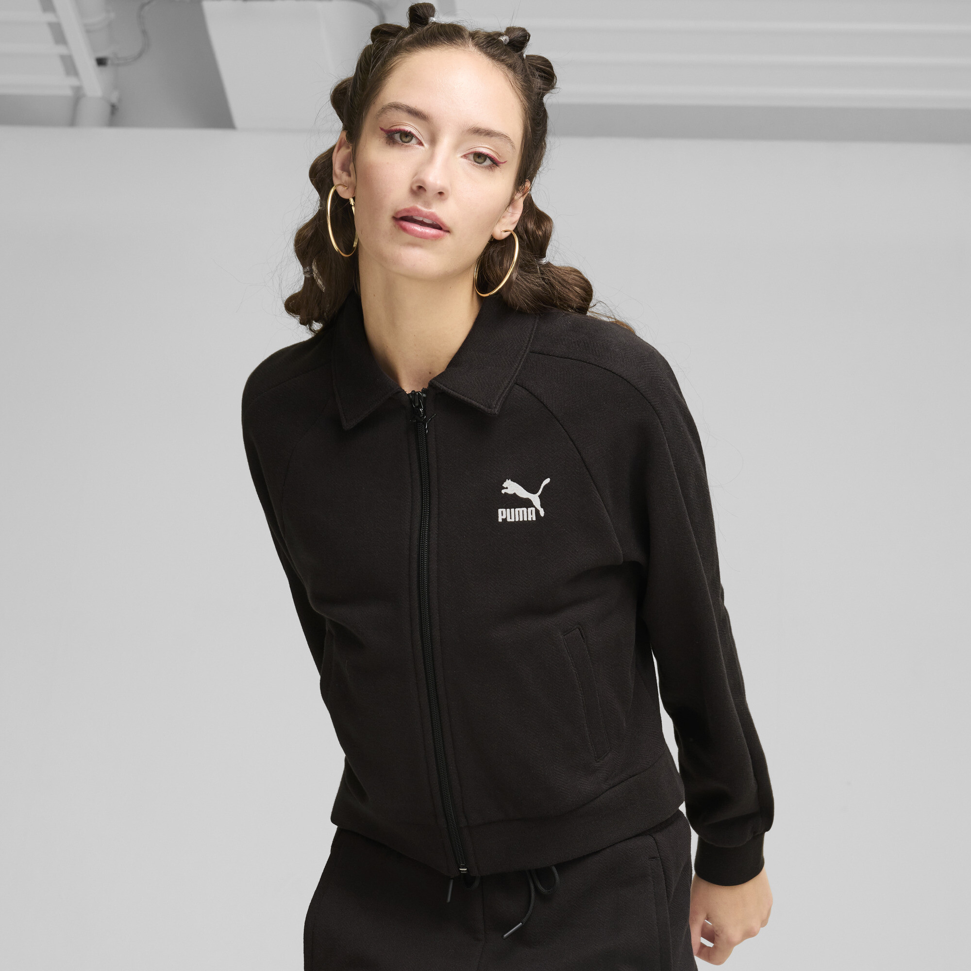 Puma T7 Trainingsjacke Damen | Mit Plain | Black | Größe: XS