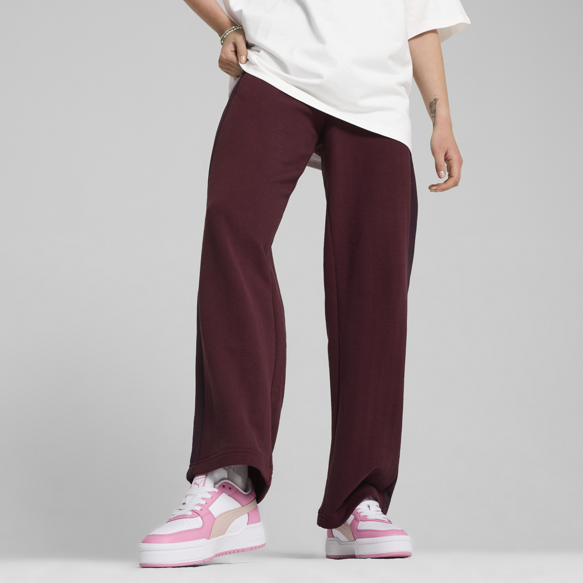 Puma T7 High Waist Jogginghose Damen | Mit Plain | Midnight Plum | Größe: S