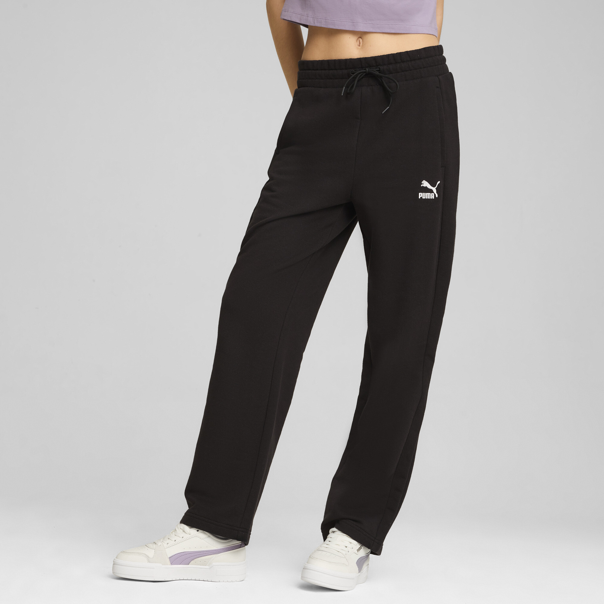 Women's Puma T7 High Waist Track Pants, Black, Size S, Lifestyle