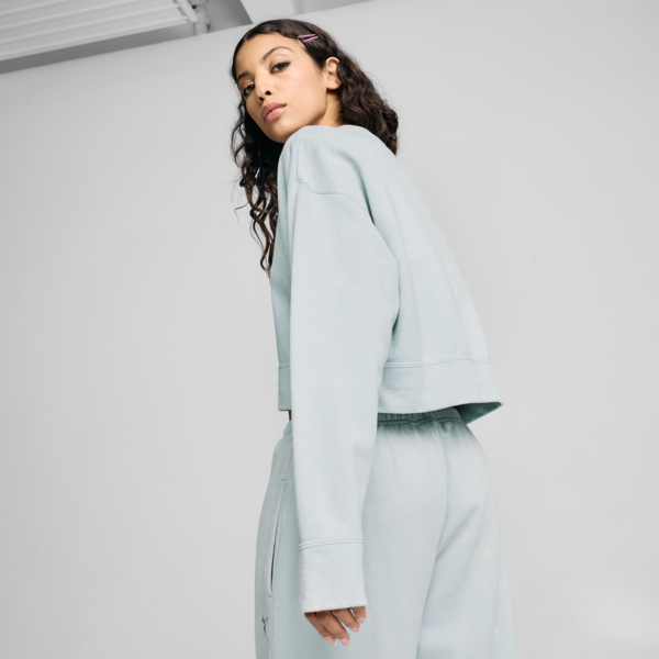 DARE TO Relaxed Washed Crew Women, Frosted Dew, large-MEX
