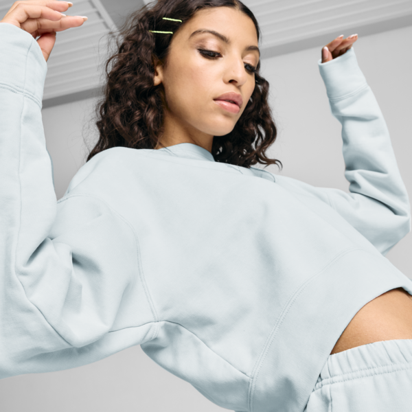 DARE TO Relaxed Washed Crew Women, Frosted Dew, large-MEX