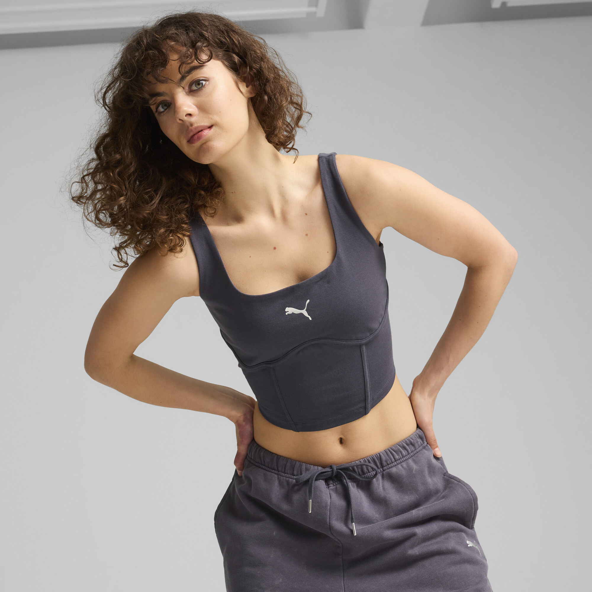 Puma DARE TO Korsett Damen | Mit Plain | Galactic Gray | Größe: L