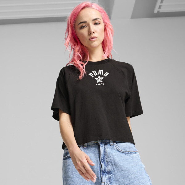 CLASSICS Relaxed Tee Women, PUMA Black, swatch-ZAF