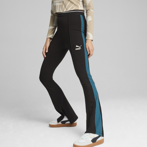 Leggings T7 acampanados para mujer, PUMA Black, large-ARG