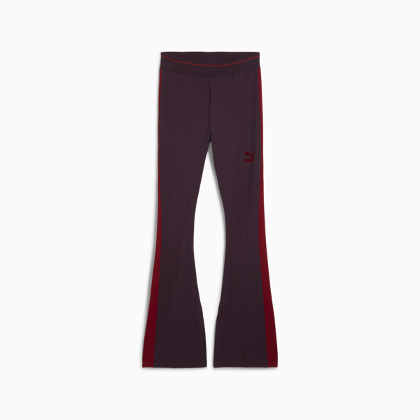 T7 Flared Leggings Women, Midnight Plum, large-ZAF