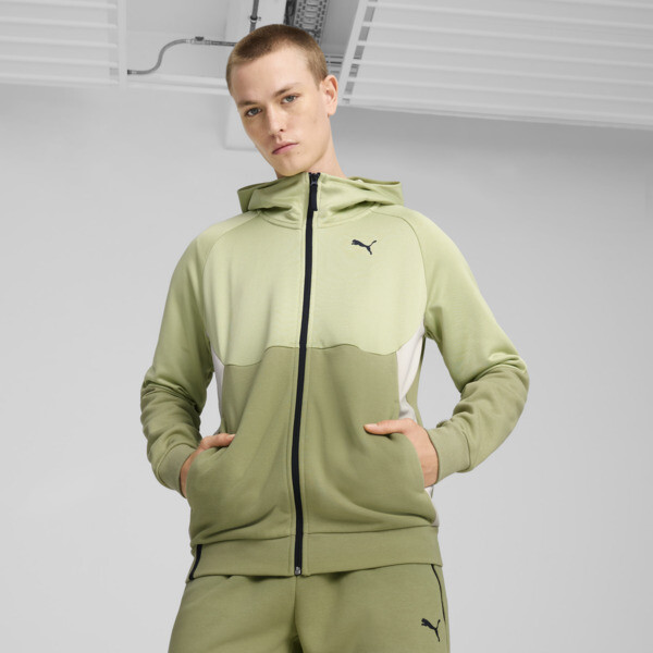 Puma Tech Men's Full-zip Hoodie In Calming Green