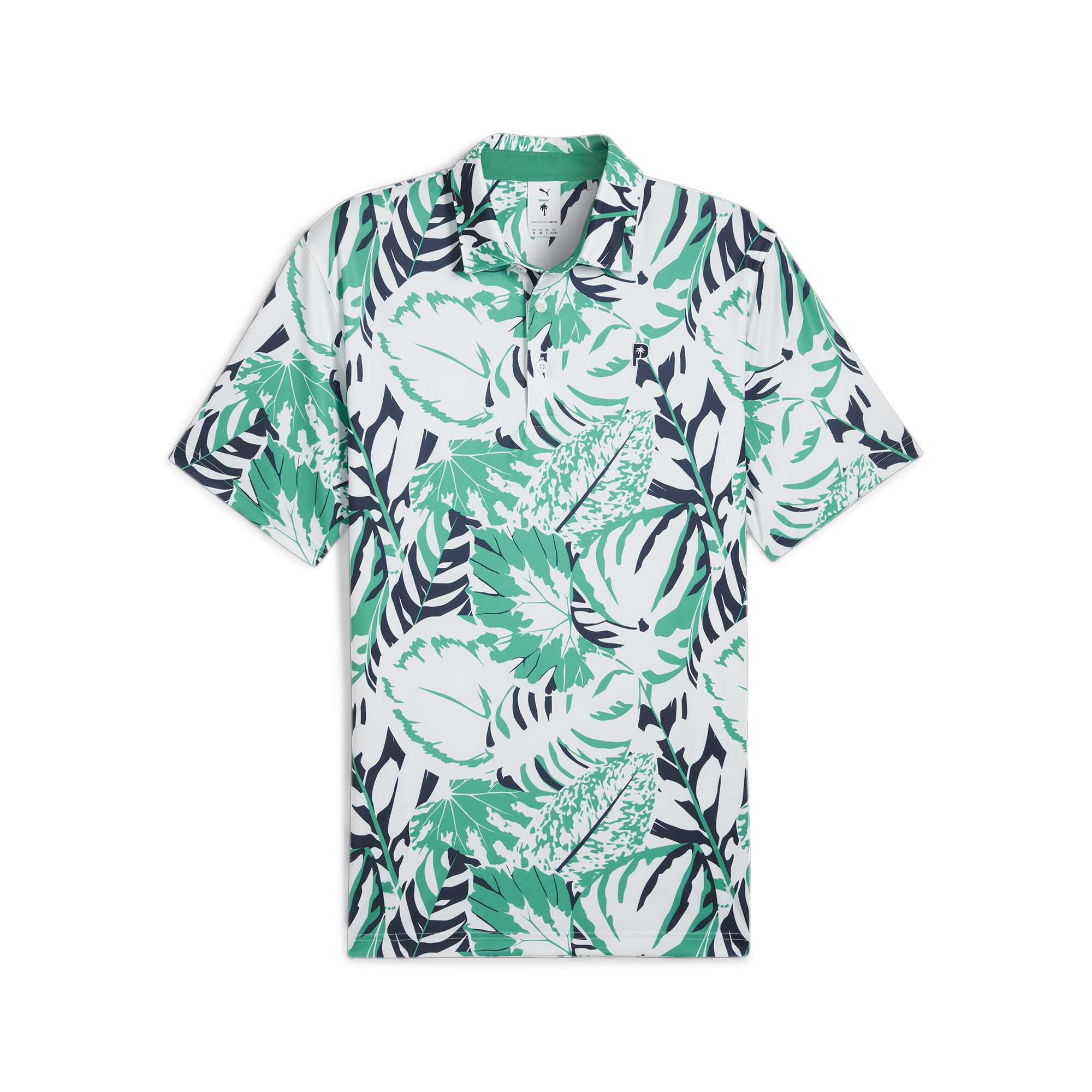 Puma x PALM TREE CREW Palm Glitch Poloshirt Herren | Mit Colorful | Sparkling Green/Fresh Mint | Größe: XXL