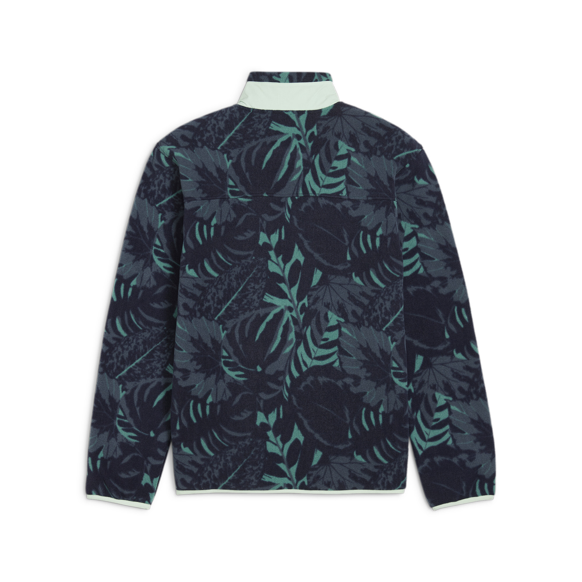 PUMA x PALM TREE CREW top van palmfleece met halve rits, Blauw/Groen