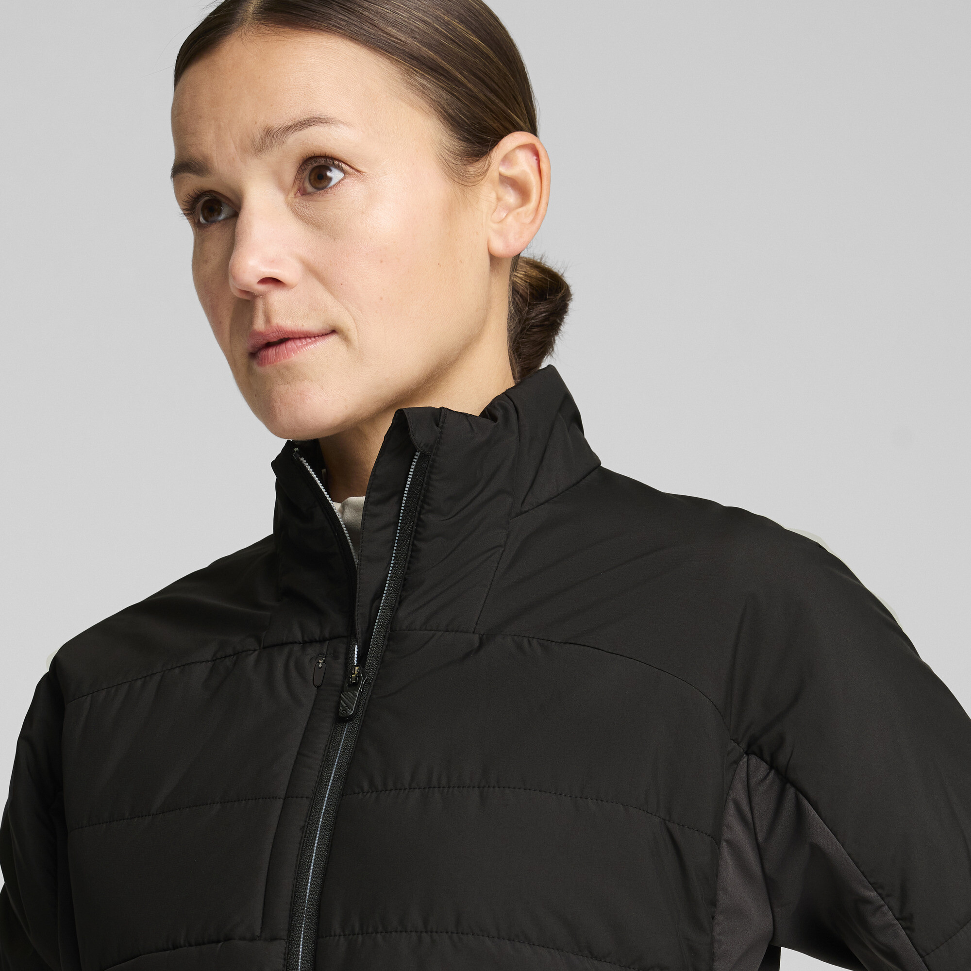 Women's Puma Kyley Quilted Golf Jacket, Black, Size M, Clothing