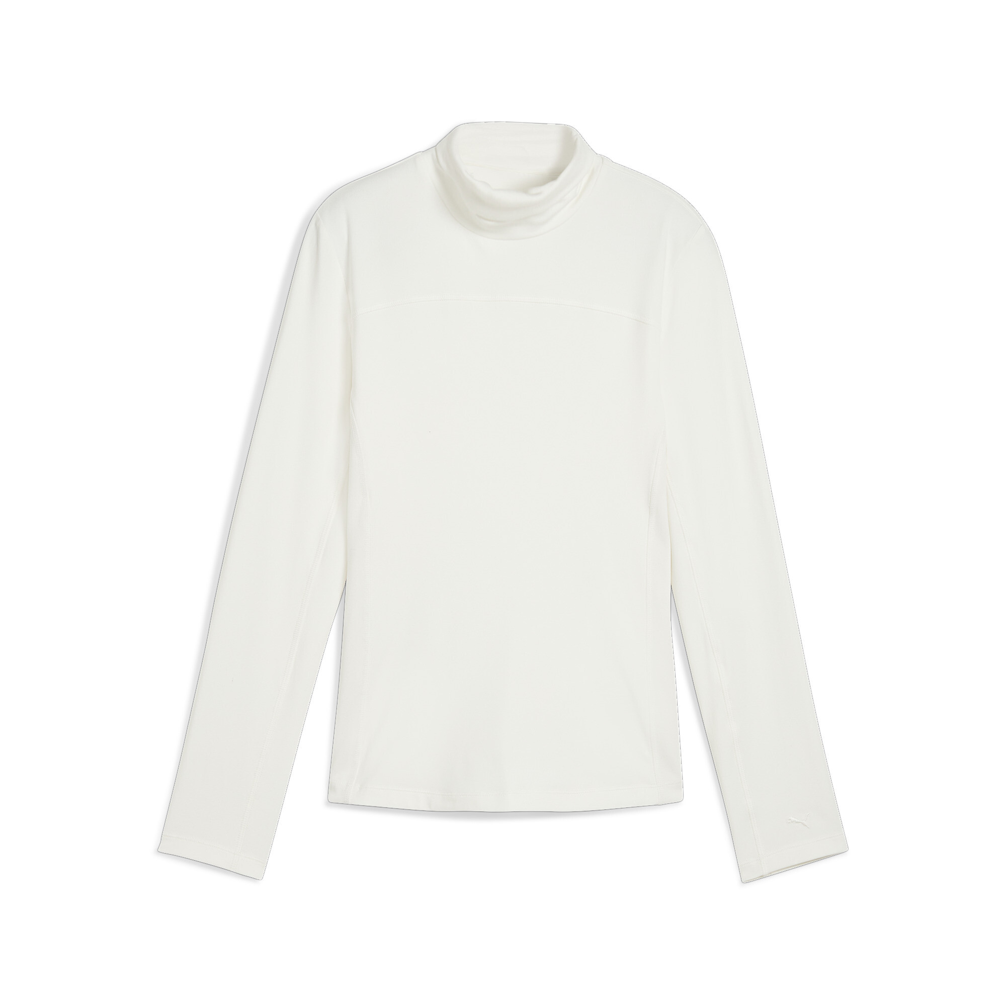 Puma Lucy Mockneck Langarm-Golftop Damen | Mit Plain | Warm White | Größe: M