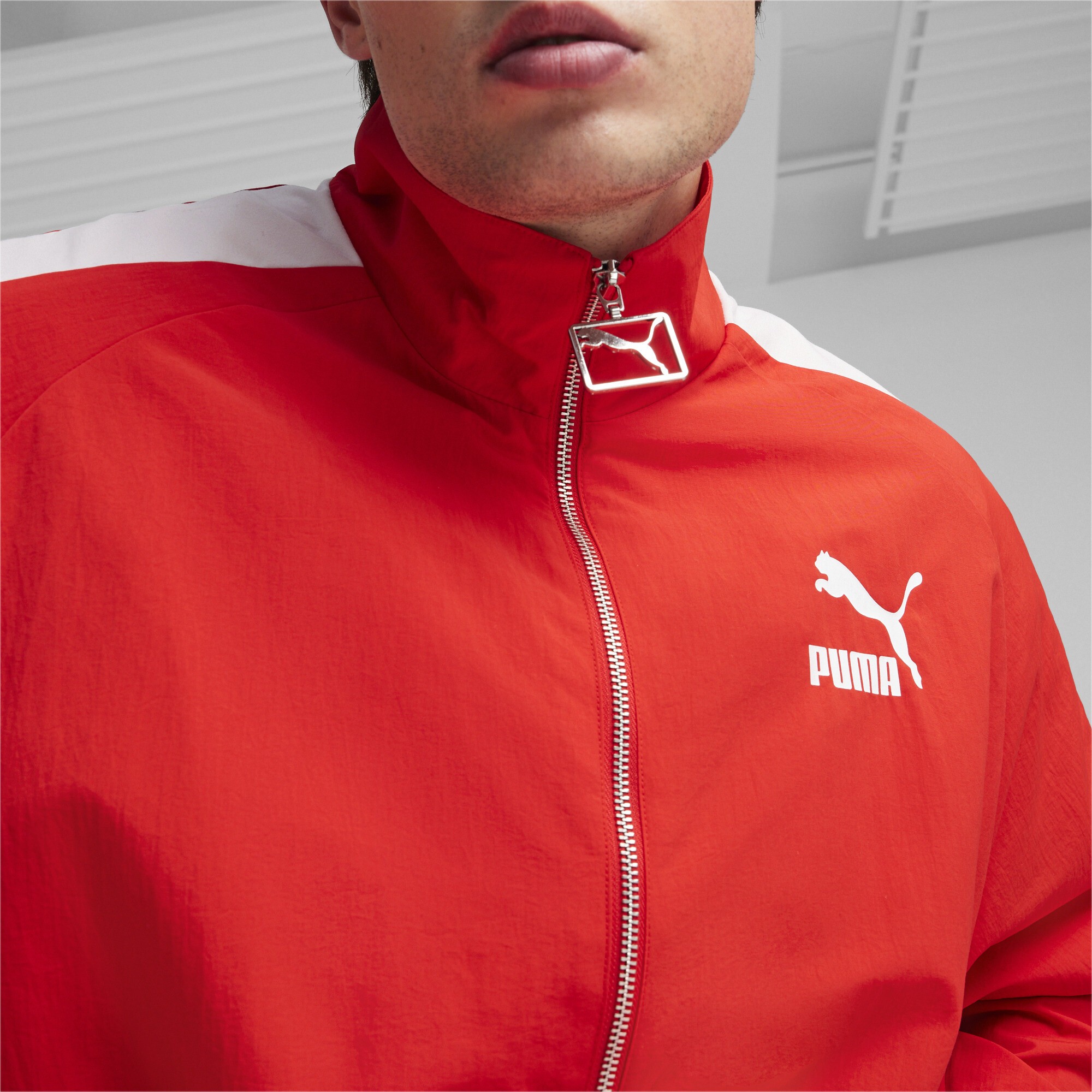 Puma T7's Oversized Track Jacket, Red, Size M, Clothing