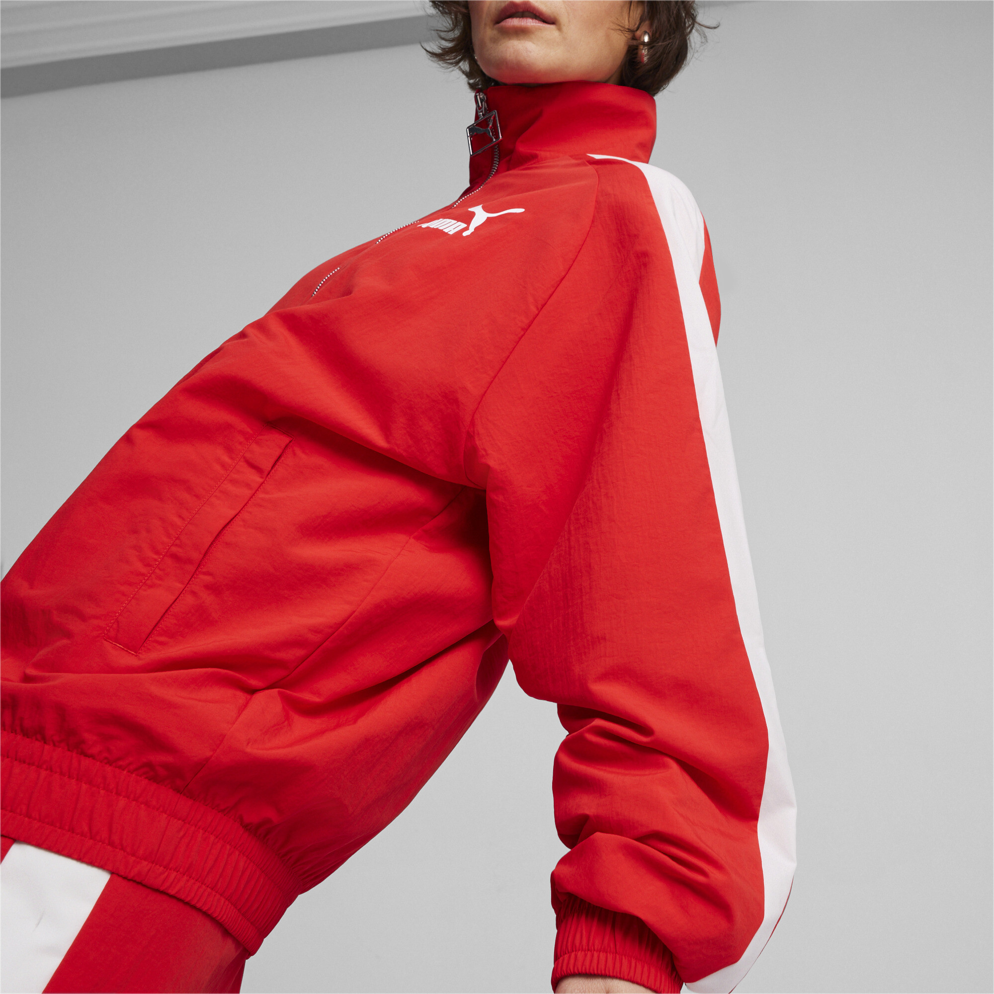 Puma T7's Oversized Track Jacket, Red, Size XS, Clothing