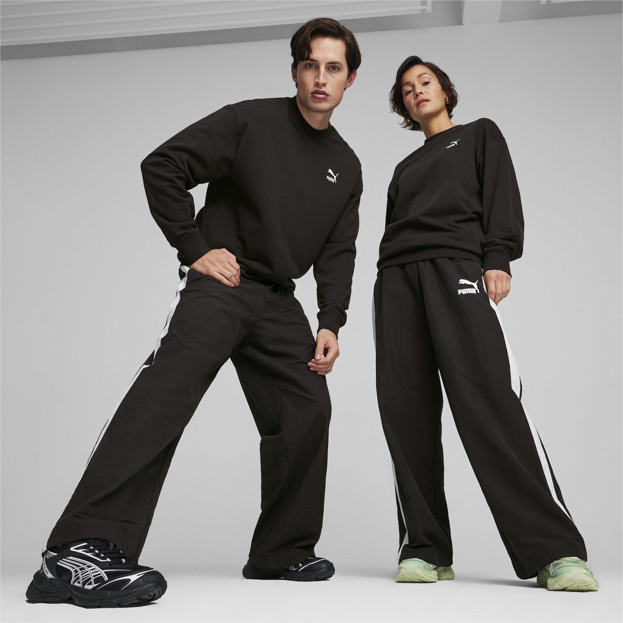 Puma T7's Oversized Track Pants, Black, Size L, Women