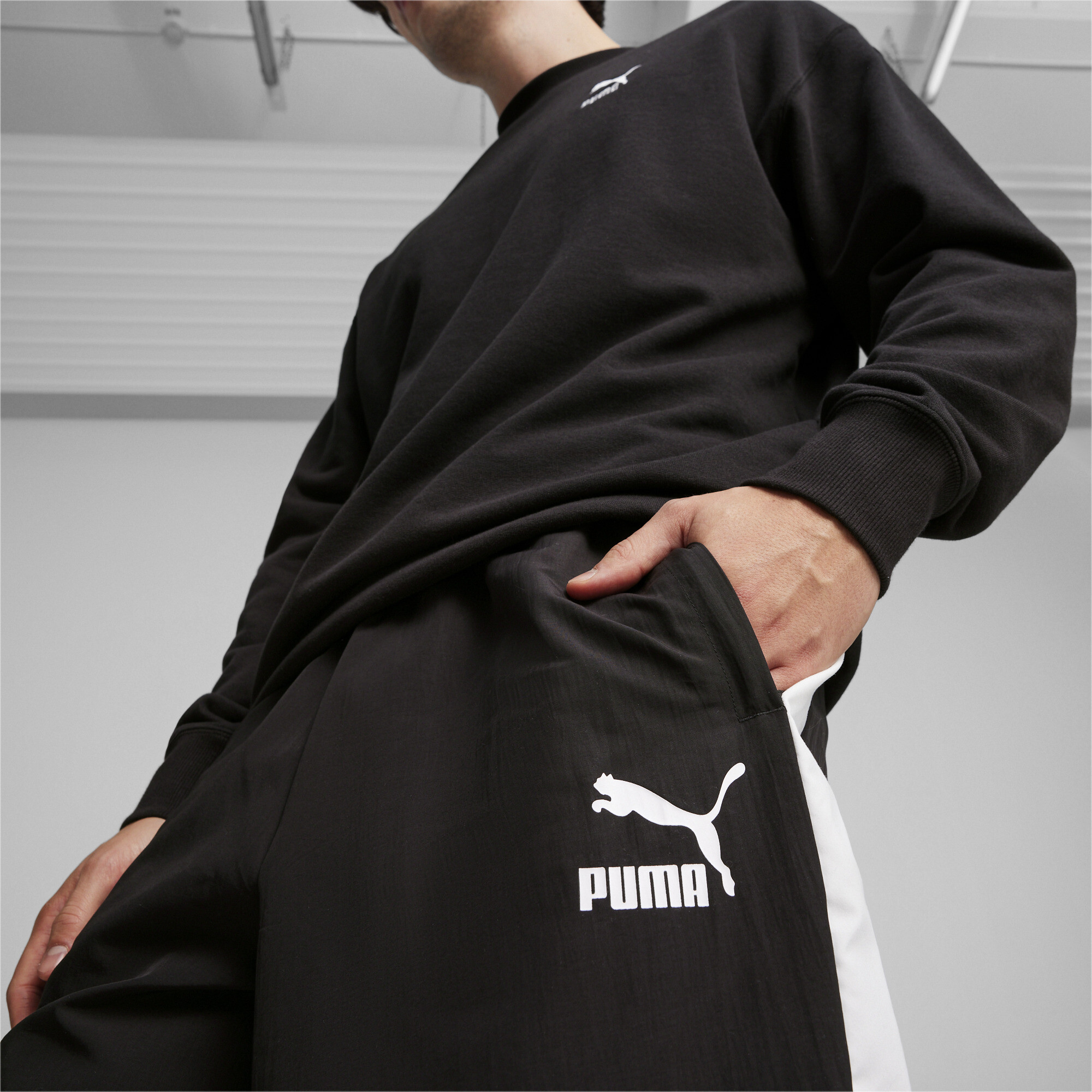 Puma T7's Oversized Track Pants, Black, Size XL, Women