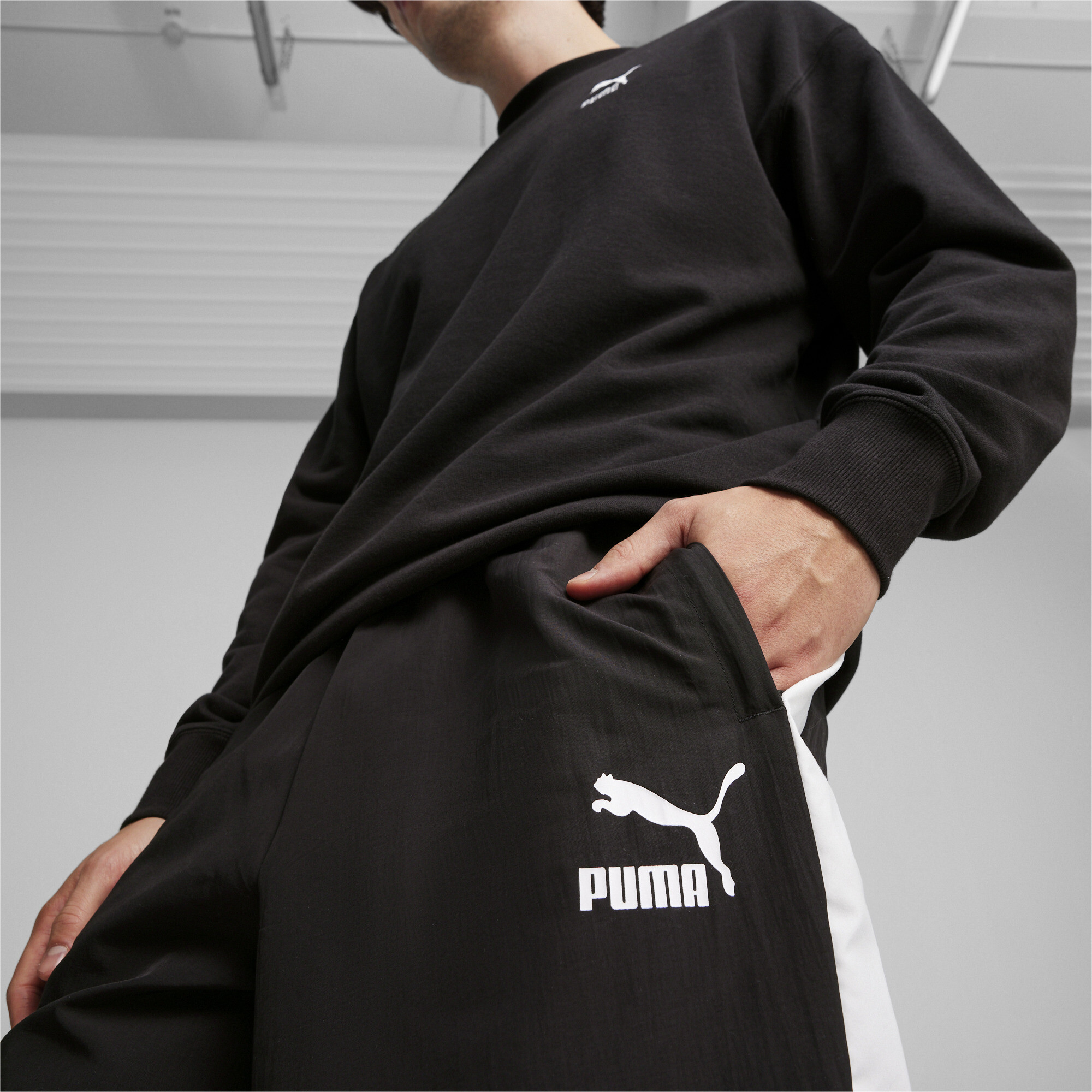 Puma T7 Oversized Track Pants Unisex, Black, Size XL, Women