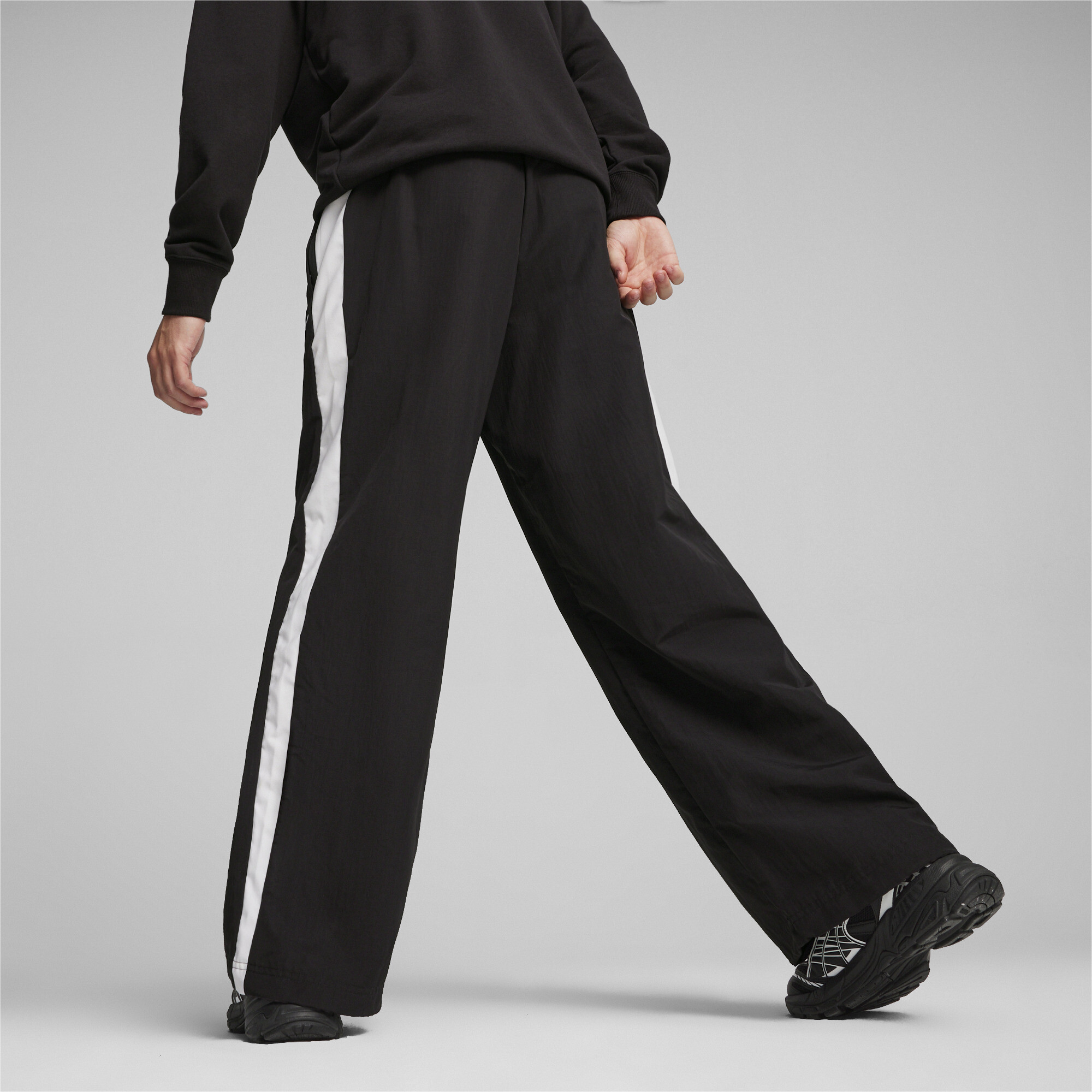 Puma T7's Oversized Track Pants, Black, Size XL, Women