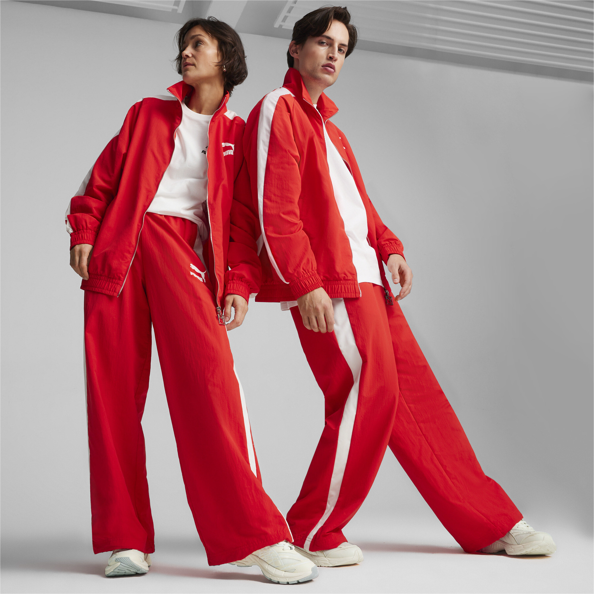 Puma T7's Oversized Track Pants, Red, Size S, Women