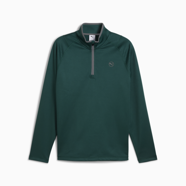 Waffle Fleece Golf Quarter-Zip Men, Dark Myrtle, large-ZAF