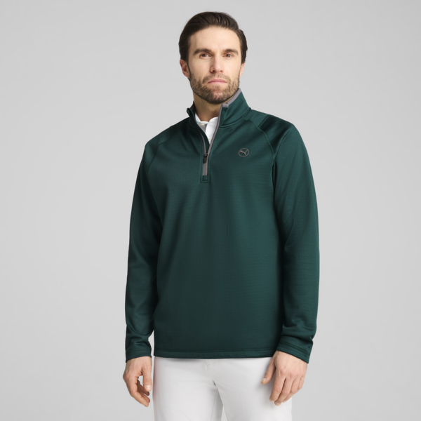 Waffle Fleece Golf Quarter-Zip Men, Dark Myrtle, large-ZAF