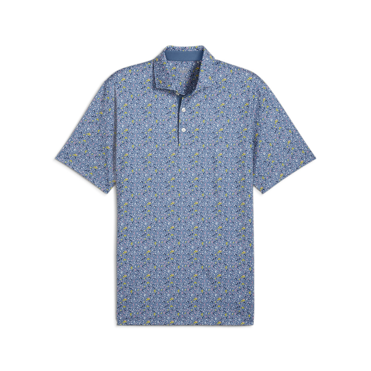 MATTR Soto Golf Polo Men in Blue Horizon/Pelé Yellow by PUMA, Medium