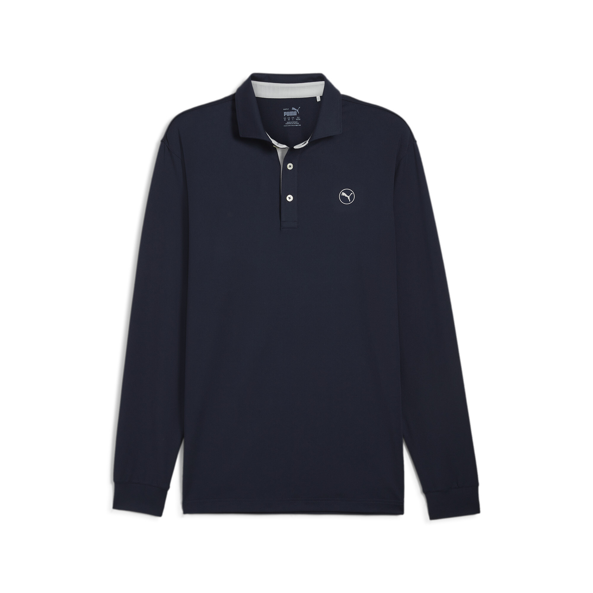 Puma CLOUDSPUN Mittelschweres Golf Langarm-Poloshirt Herren | Mit Plain | Deep Navy/Ash Gray | Größe: 3XL