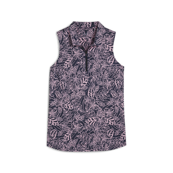 CLOUDSPUN Leafy Sleeveless Golf Polo Women, Deep Navy-Mauved Out, swatch-ZAF