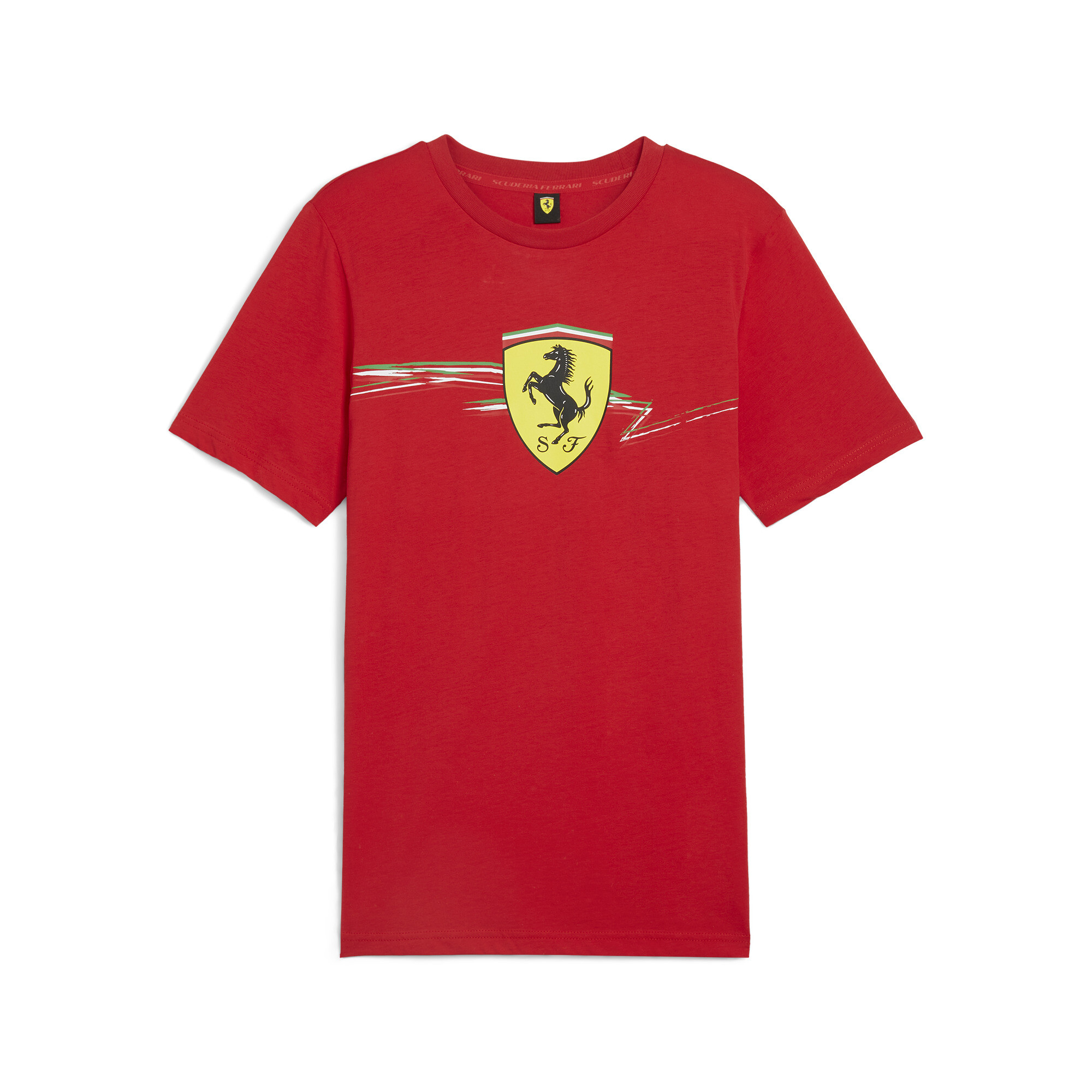 Men's PUMA Scuderia Ferrari Race Big Shield T-Shirt Men In Red, Size Medium, Cotton