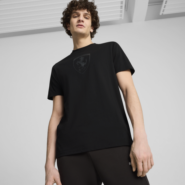 Scuderia Ferrari Race Tonal Shield Tee Men, PUMA Black, large-ZAF