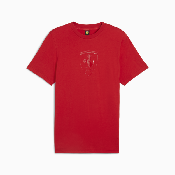 Scuderia Ferrari Race Tonal Shield Tee Men, Rosso Corsa, large-ZAF