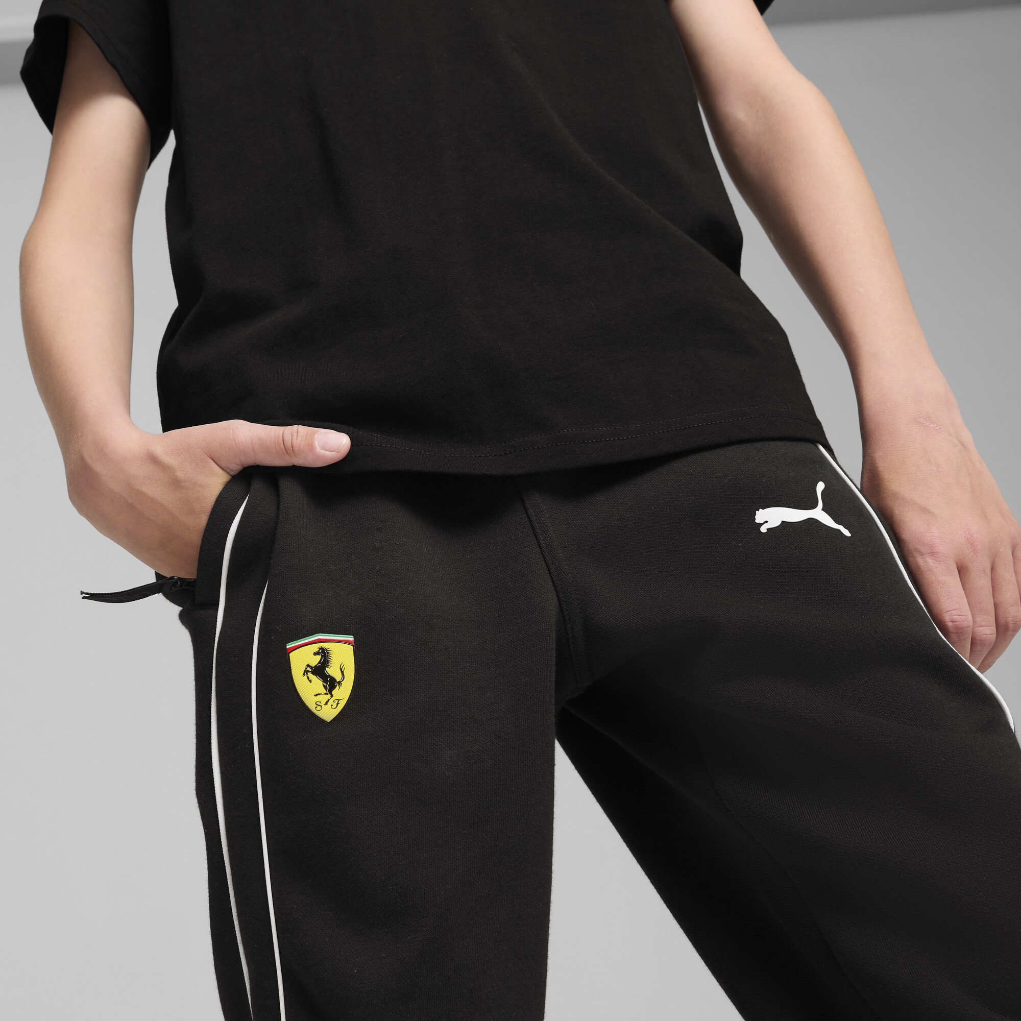 Puma Scuderia Ferrari Race Sweatpants Youth, Black, Size 15-16Y, Clothing