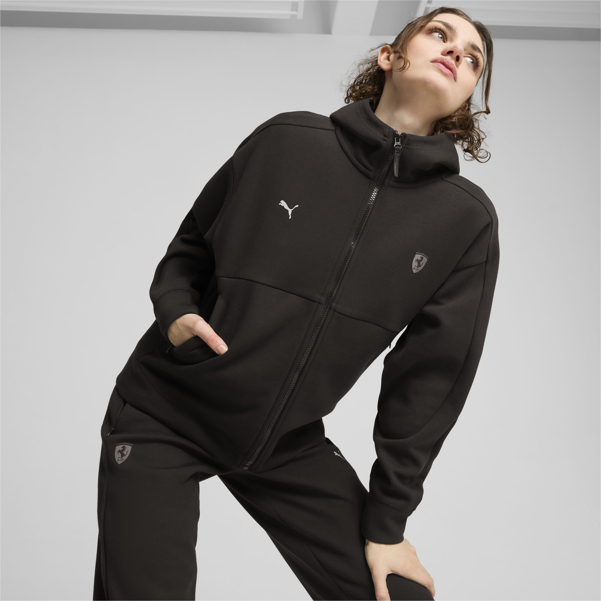 Puma Scuderia Ferrari Style Hoodie Damen | Mit Plain | Black | Größe: L