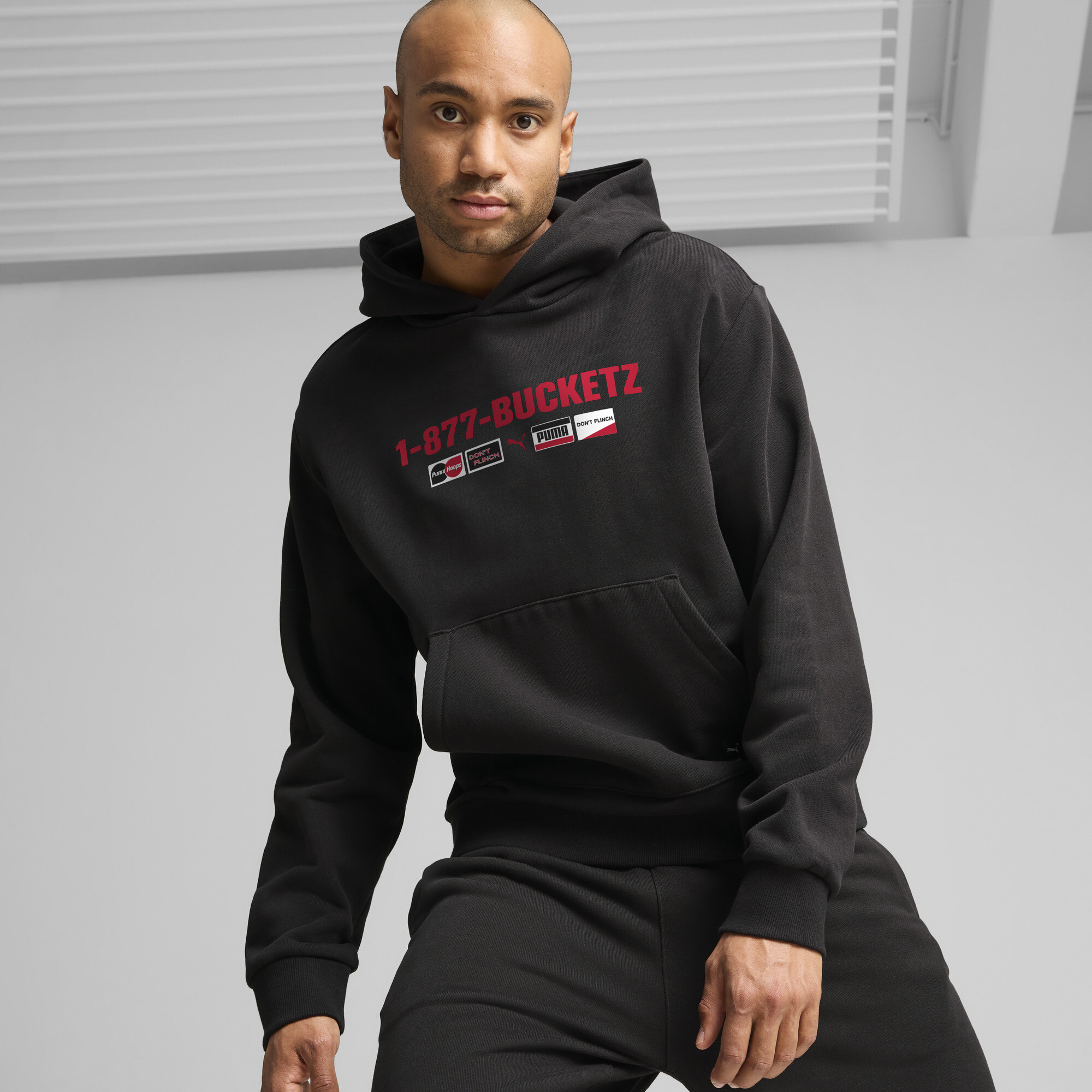 Puma Call Us Now Basketballhoodie Herren | Black | Größe: L