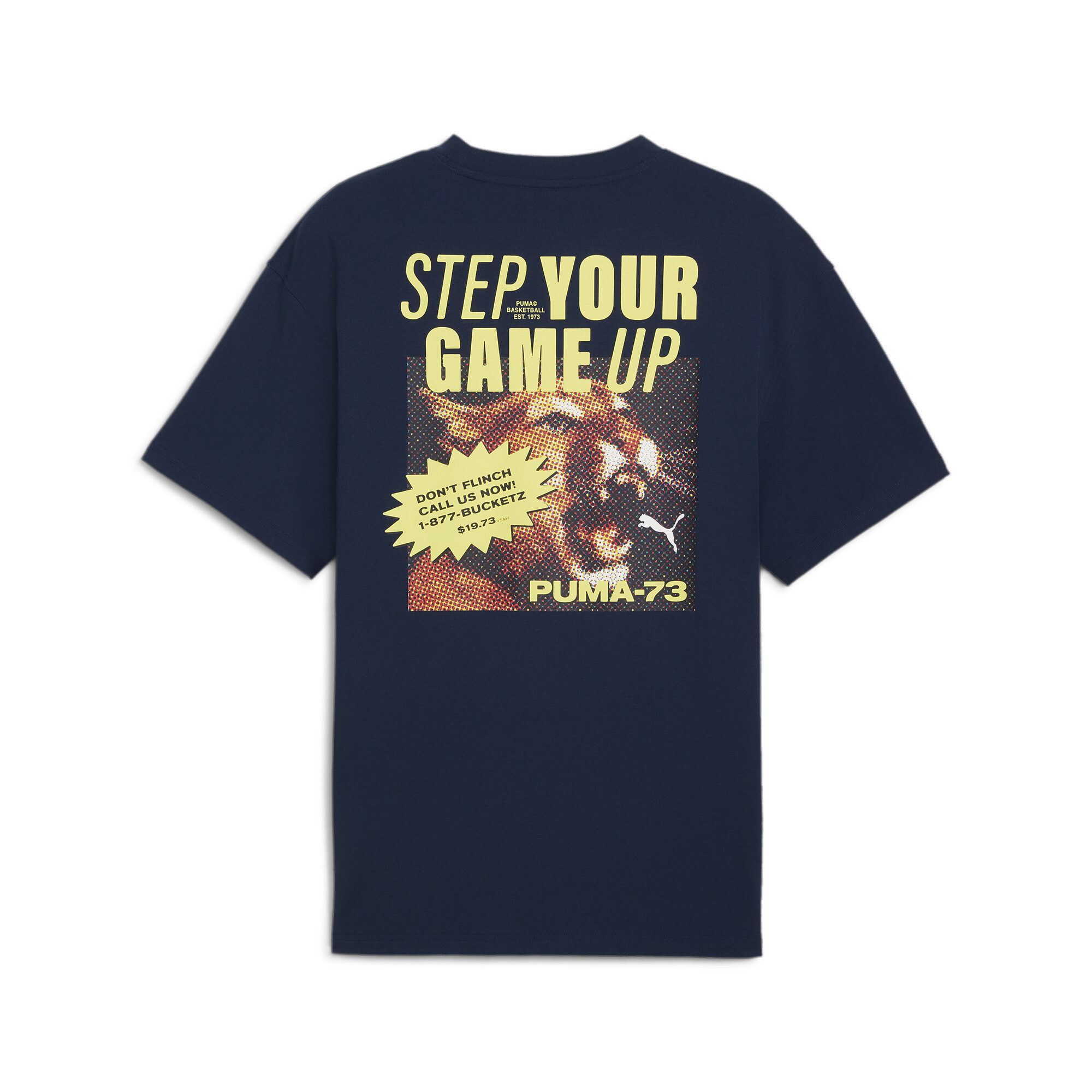 Men's Puma Step Up Your Game Basketball T-Shirt, Blue, Size 3XL, Clothing