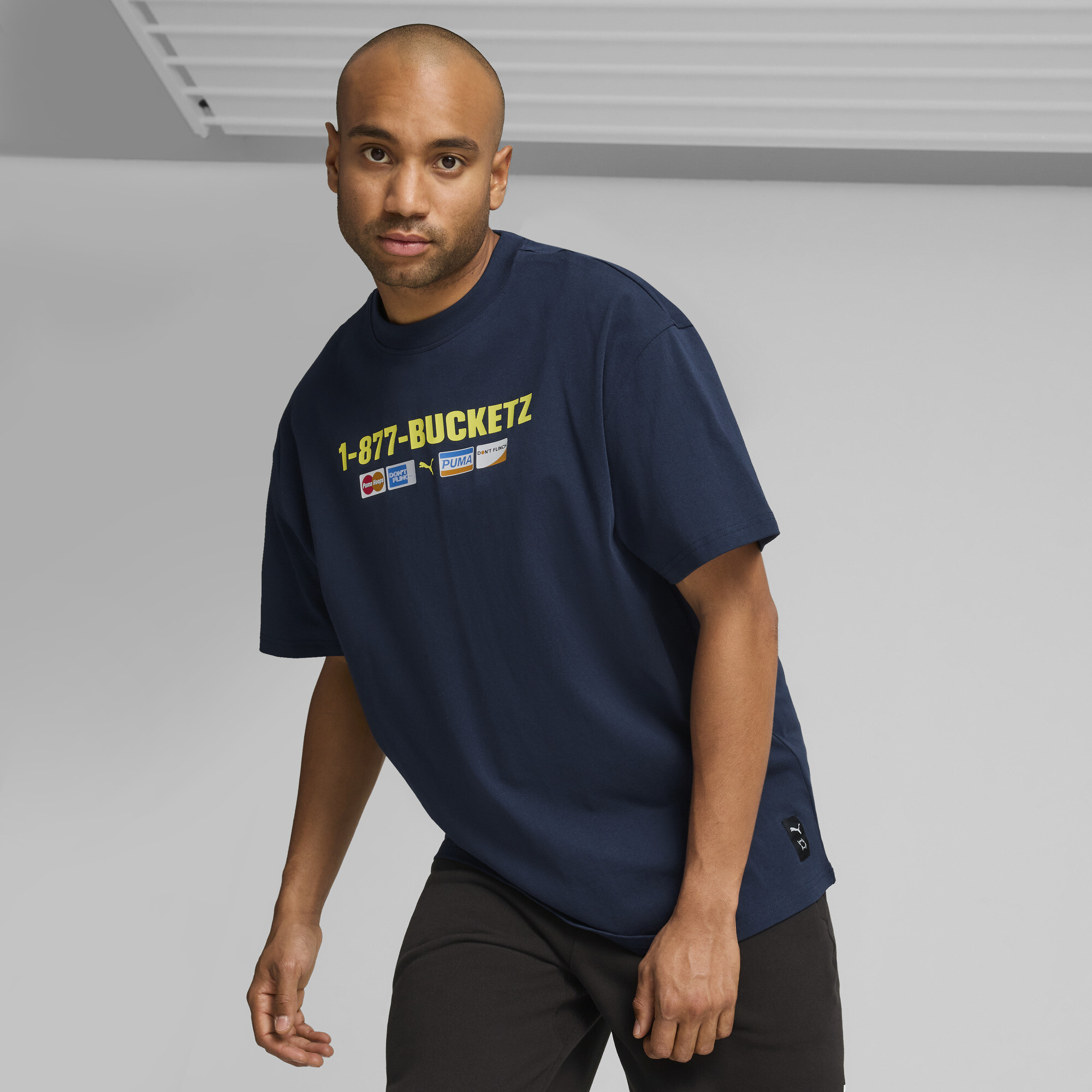 Puma Step Up Your Game Basketball-T-Shirt Herren | Club Navy | Größe: L