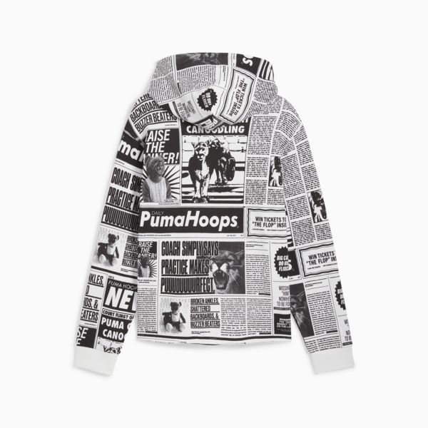 Buzo de basketball con capucha Media Day para hombre, PUMA Black-PUMA White, large-ARG