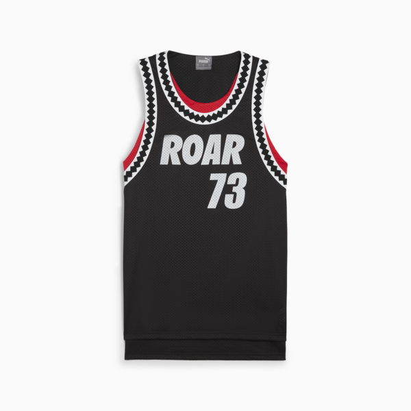 Musculosa de basketball Media Day para hombre, PUMA Black-For All Time Red, large-ARG