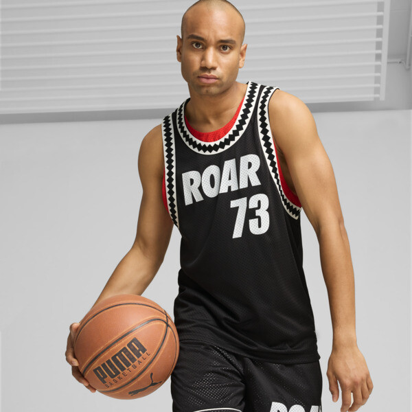 Puma Media Day Men's Basketball Jersey In Black-for All Time Red