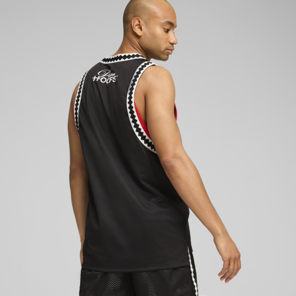 Musculosa de basketball Media Day para hombre, PUMA Black-For All Time Red, large-ARG