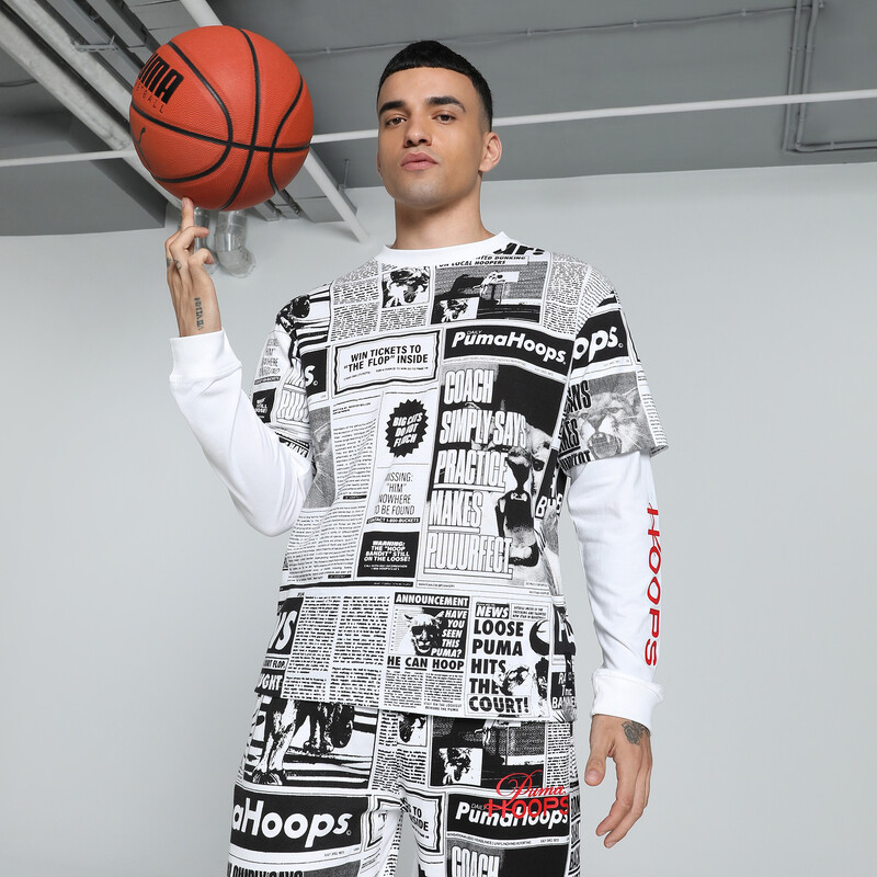 

Men's PUMA Media Day Long Sleeve Relaxed Fit Basketball Tee
