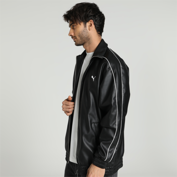 T7 Pleather Track Jacket, PUMA Black, large-MEX