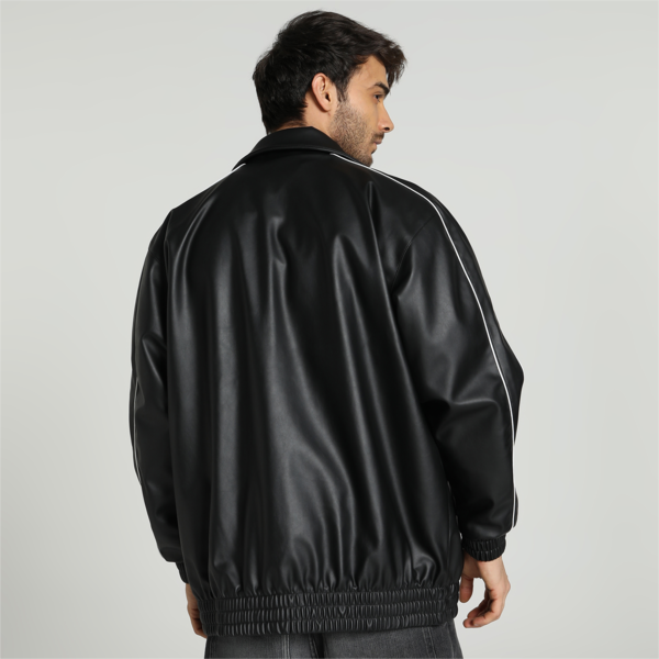 T7 Pleather Track Jacket, PUMA Black, large-MEX
