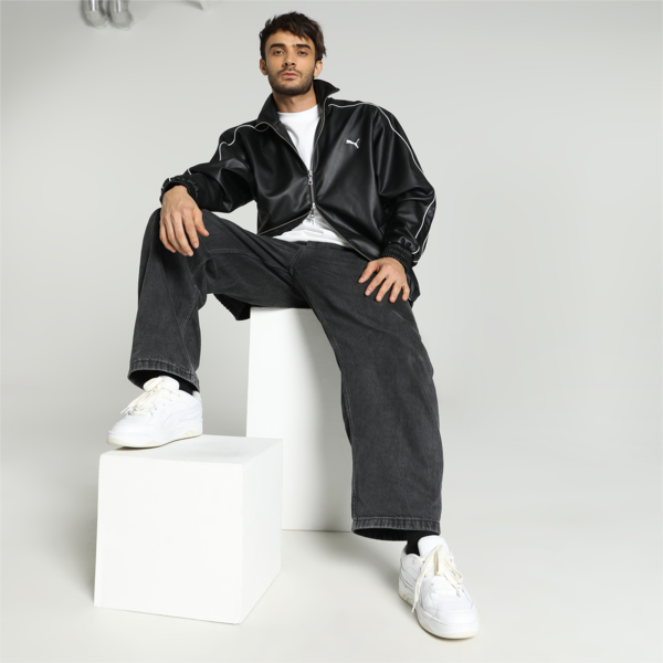 T7 Pleather Track Jacket, PUMA Black, large-MEX