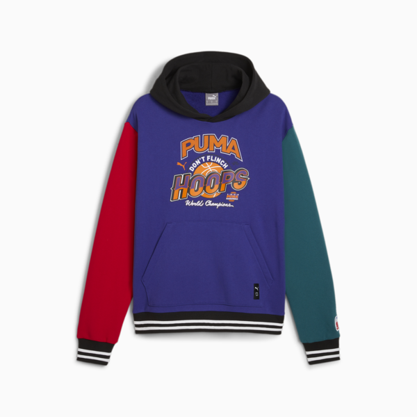 Buzo de basketball con capucha Bandwagon para hombre, For All Time Red-Lapis Lazuli-Cold Green-PUMA Black, large-ARG
