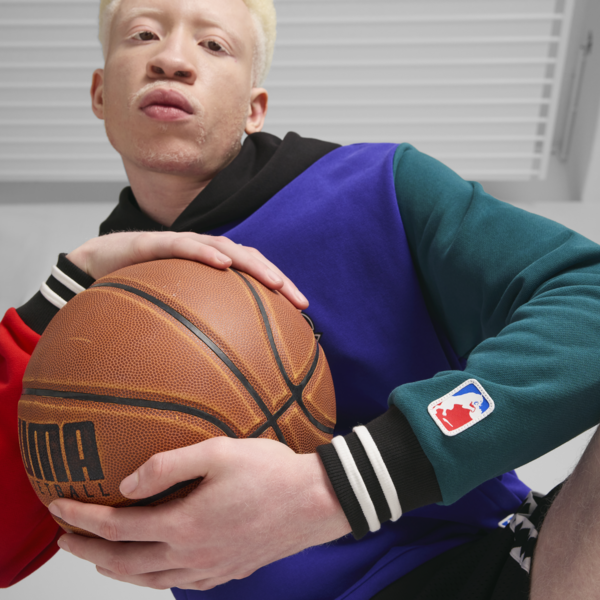 Buzo de basketball con capucha Bandwagon para hombre, For All Time Red-Lapis Lazuli-Cold Green-PUMA Black, large-ARG