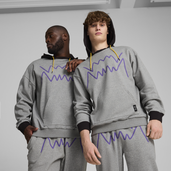 Buzo de basketball con capucha Jaws Core 2.0 para hombre, Medium Gray Heather-PUMA Black, large-ARG