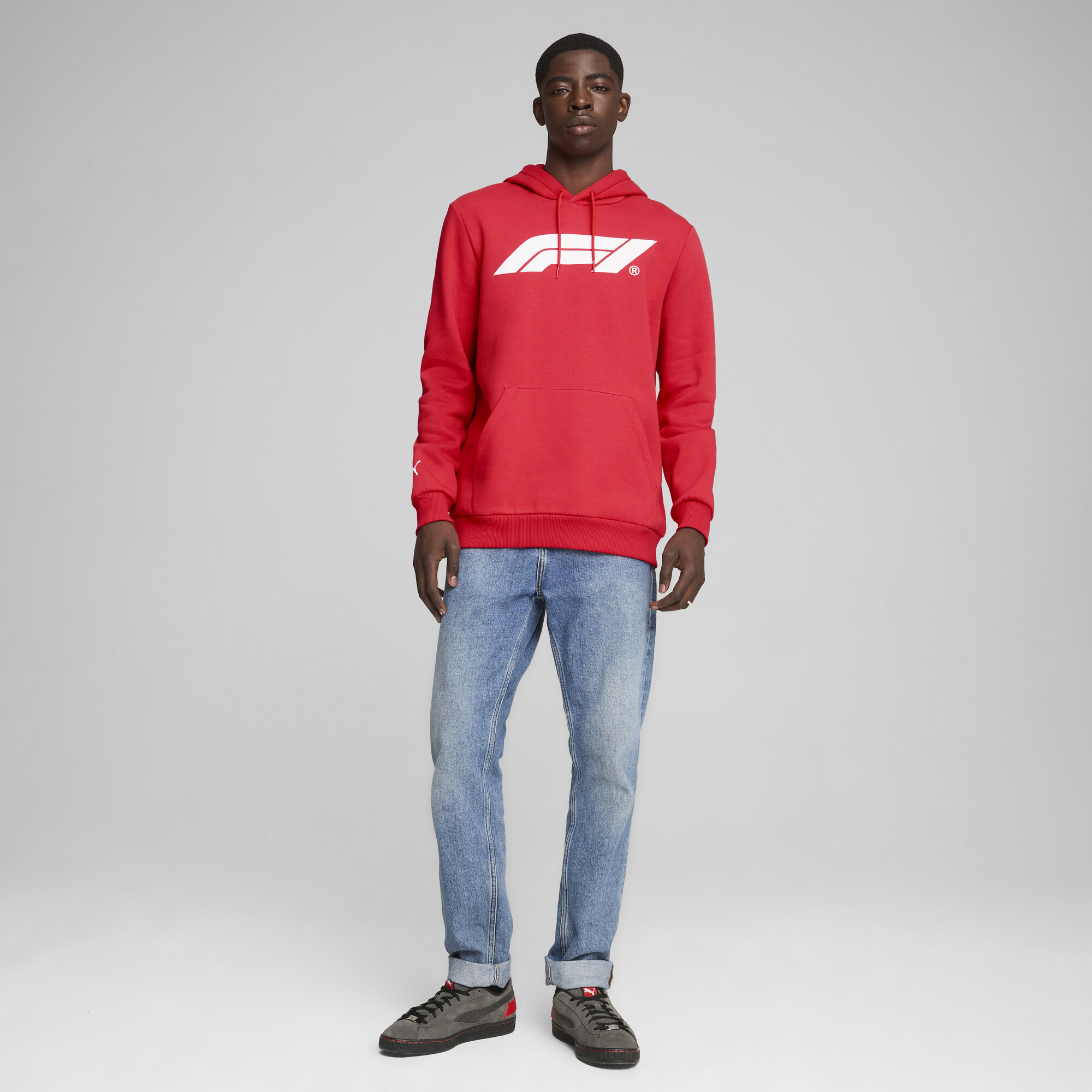 Men's Puma F1® ESS Logo Fleece Hoodie, Red, Size M, Clothing