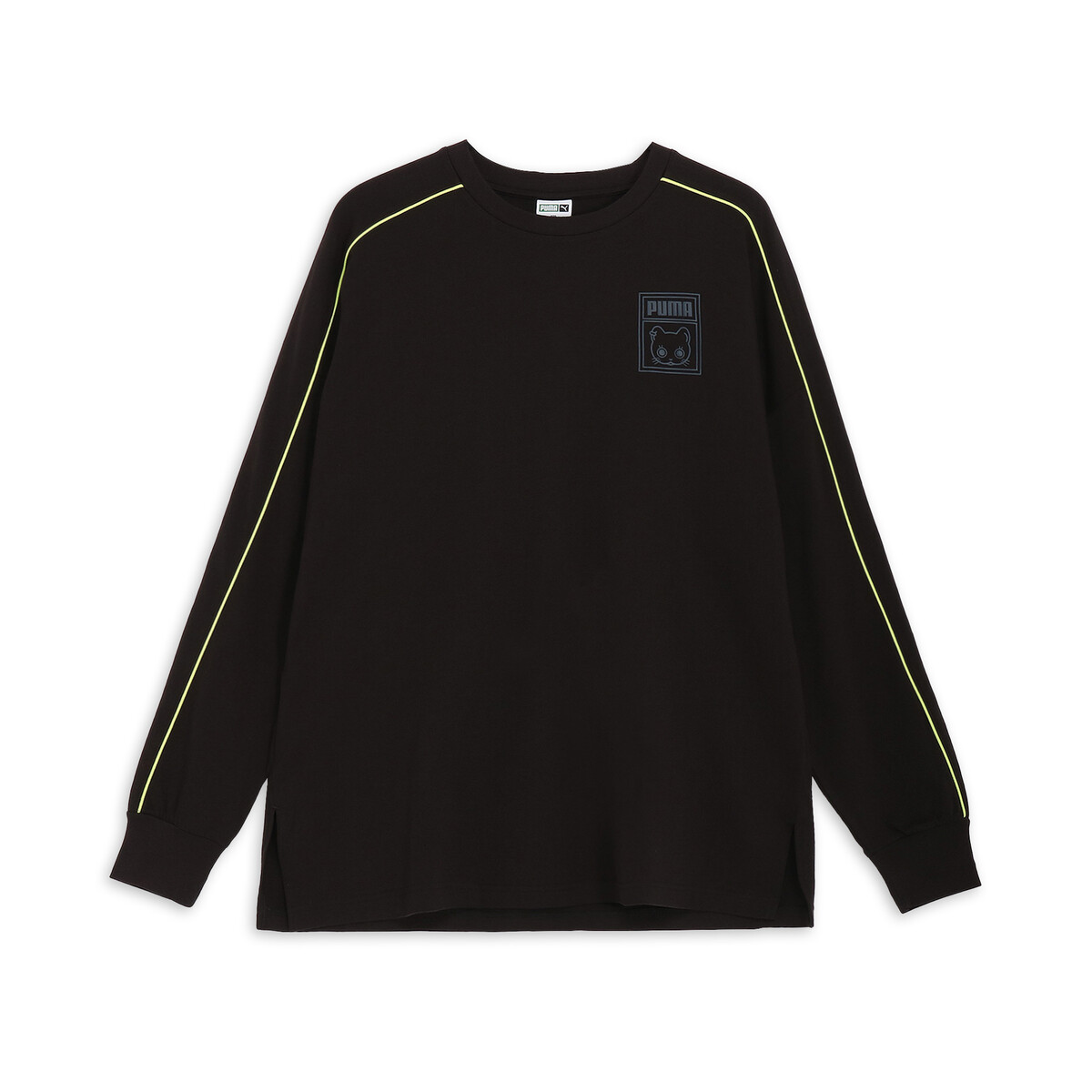 Unisex NEKO-san Graphic Long Sleeve T-Shirt in Black by PUMA, Large