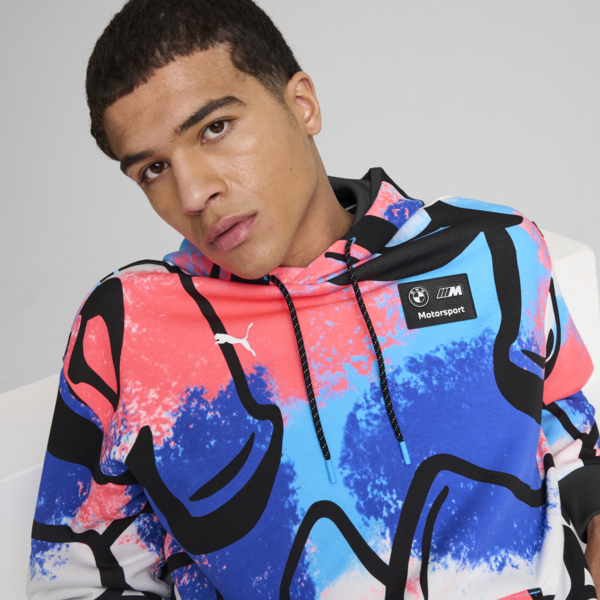 BMW M Motorsport Neon Energy Hoodie Men, PUMA White-AOP, large-ZAF